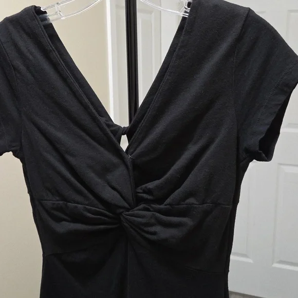 Desigual Black 100% Cotton Beaded Dress | V-Neck Embroidered Floral Art Mini - Picture 3 of 10